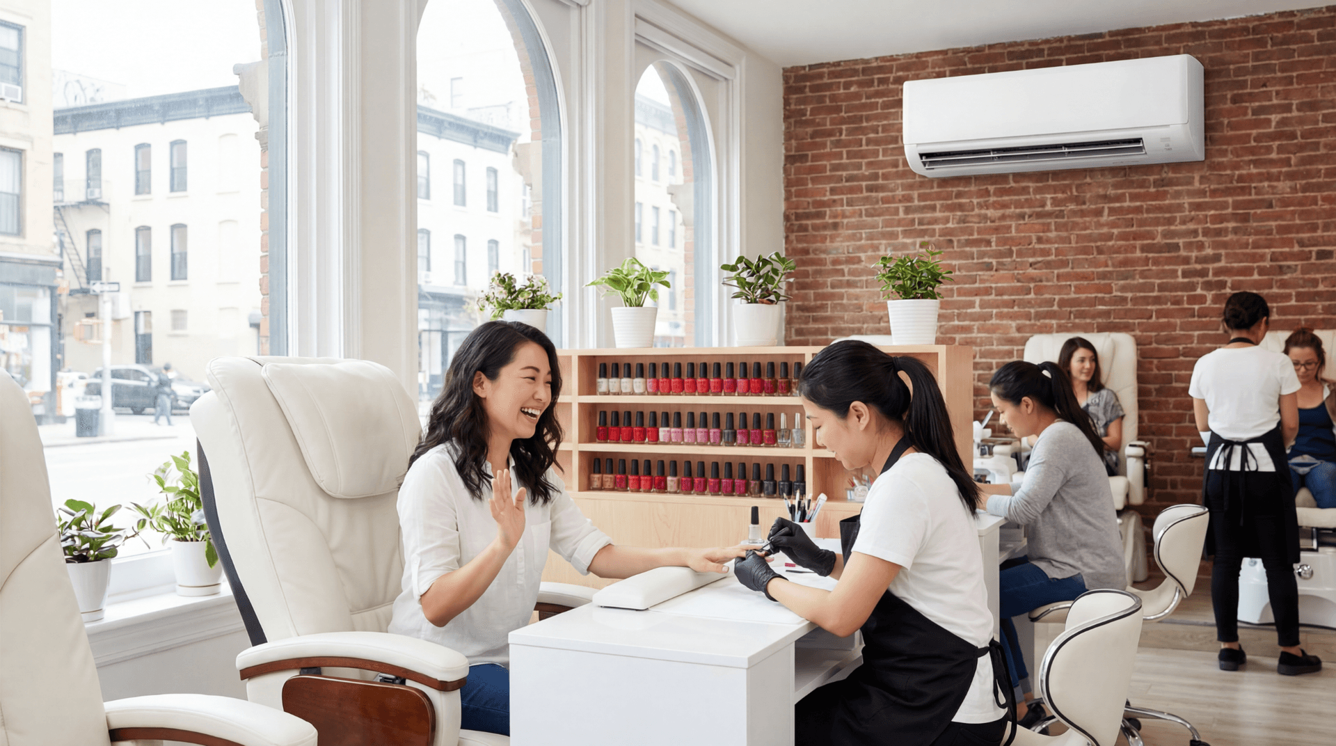 Modern nail salon interior